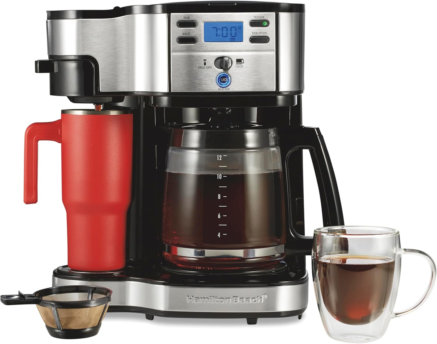 Mr. Coffee 12-Cup Coffee Maker Programmable with Auto Pause and Glass Carafe