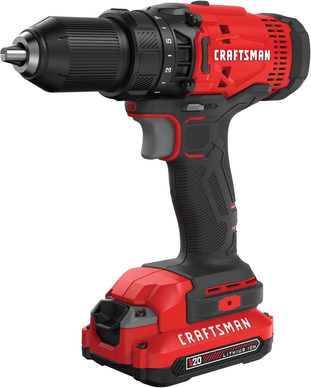 CRAFTSMAN V20 Cordless Drill/Driver Kit, 1/2 inch, Battery and Charger Included